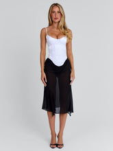 KAILEN MIDI DRESS WHITE BLACK