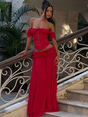 LUBELA MAXI SKIRT RED