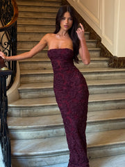 CARLO MAXI DRESS DARK MAUVE