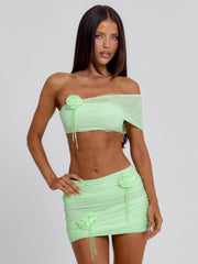 SELINE MINI SKIRT GREEN